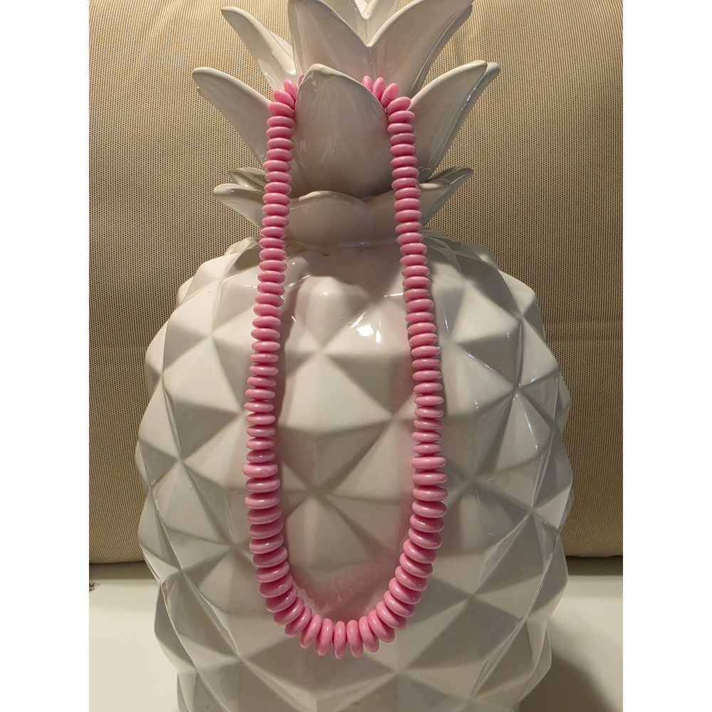 Beaded Necklace Womens OS Pink Excellent Vintage Style Disc Beads